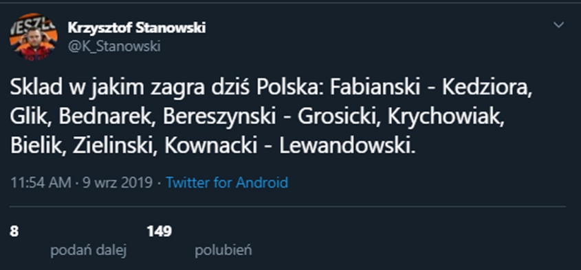 W TAKIM SKŁADZIE zagra dziś reprezentacja Polski!